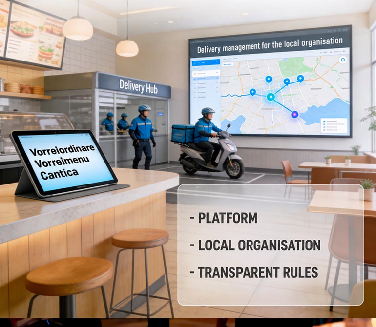 Local delivery coordination with a shared delivery hub