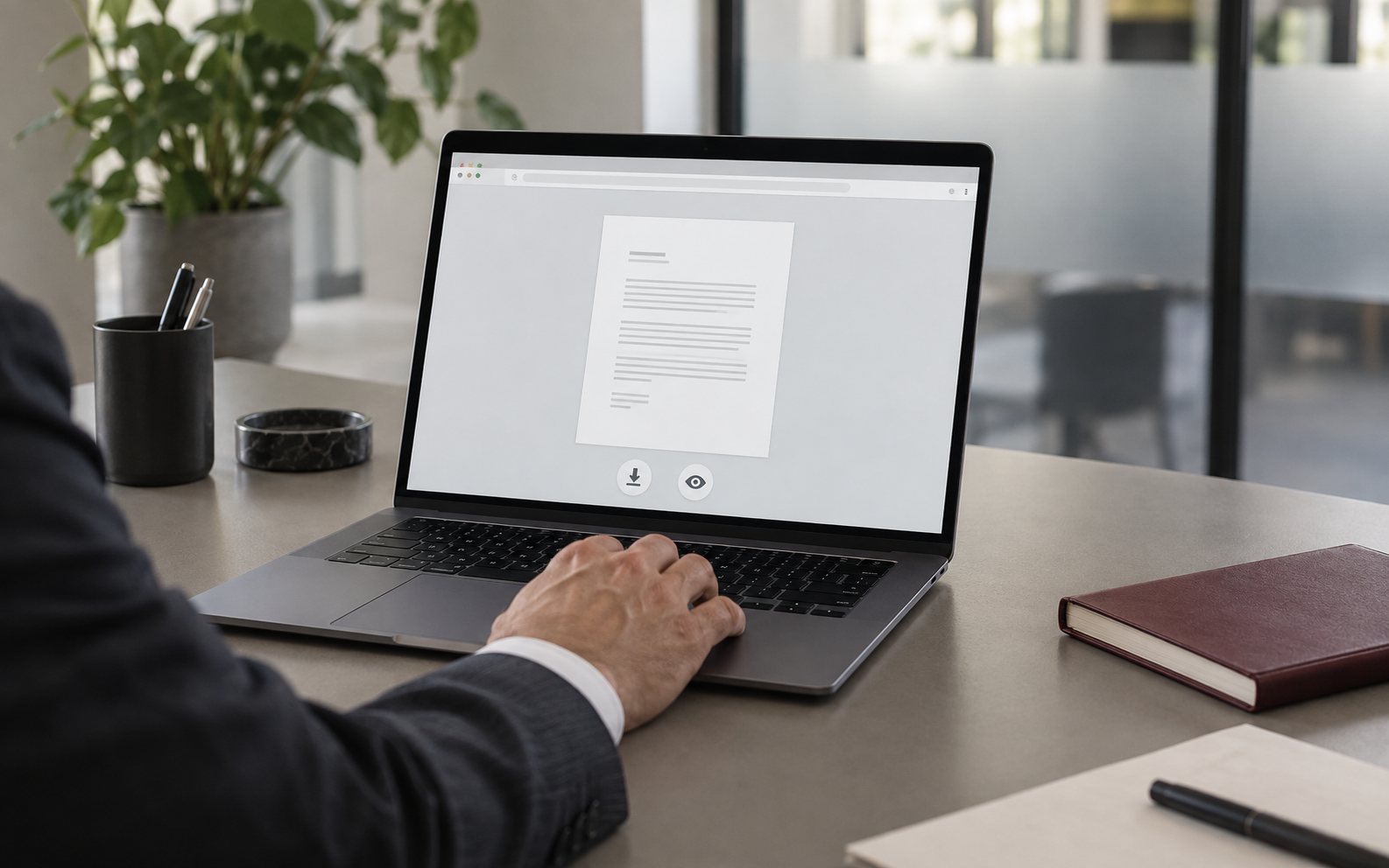Illustrazione di consultazione di un documento tramite browser