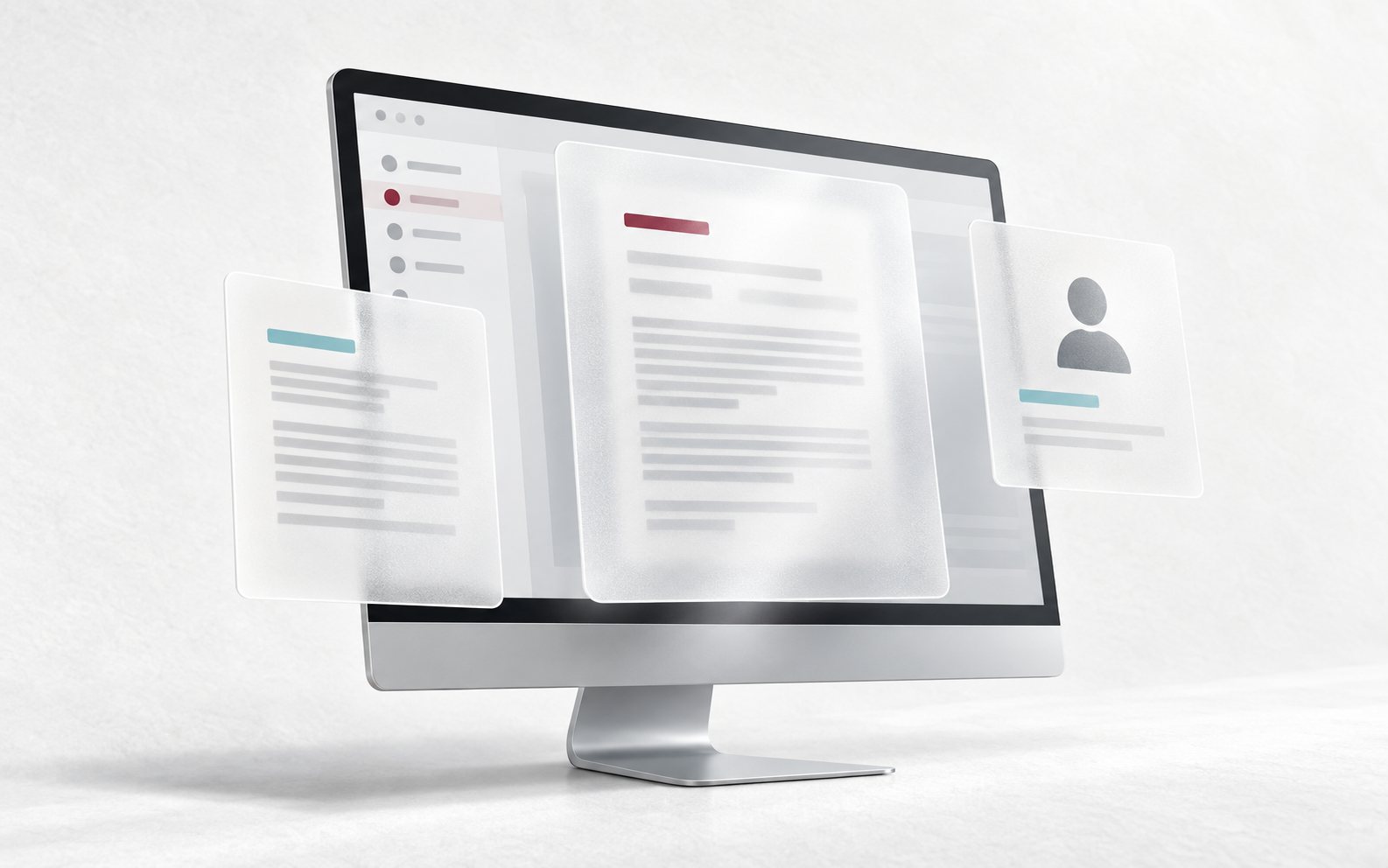 Illustrazione di documenti digitali riservati e accesso autorizzato tramite browser