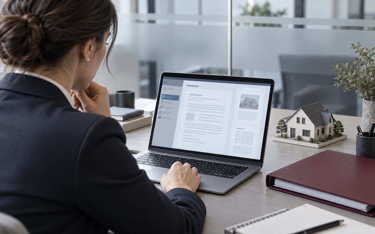 Professionista consulta un dossier assicurativo digitale